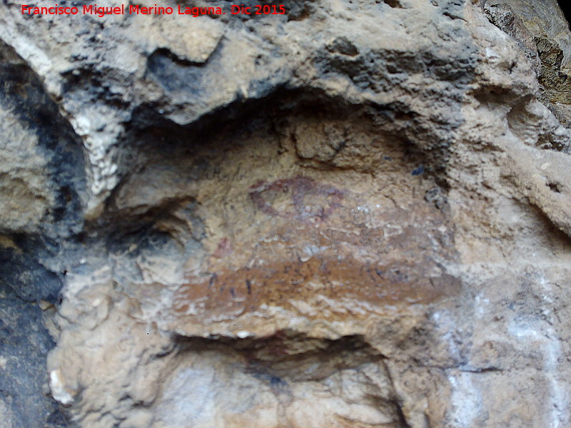 Pinturas rupestres de la Cueva de la Graja-Grupo X - Pinturas rupestres de la Cueva de la Graja-Grupo X. Antropomorfo phi