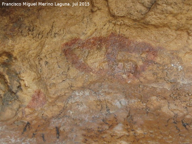 Pinturas rupestres de la Cueva de la Graja-Grupo X - Pinturas rupestres de la Cueva de la Graja-Grupo X. Antropomorfo phi