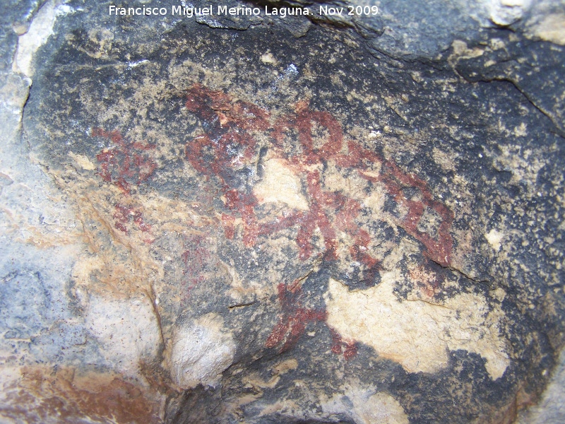 Pinturas rupestres de la Cueva de la Graja-Grupo IX - Pinturas rupestres de la Cueva de la Graja-Grupo IX. Escena