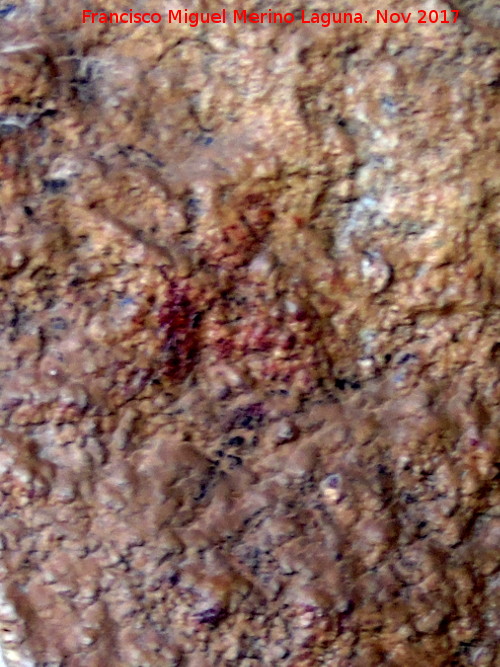Pinturas rupestres de la Cueva de la Graja-Grupo XIII - Pinturas rupestres de la Cueva de la Graja-Grupo XIII. Figura a la derecha de la escena de domesticacin
