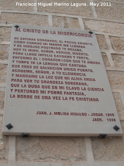 Iglesia del Santo Cristo de la Misericordia - Iglesia del Santo Cristo de la Misericordia. Placa