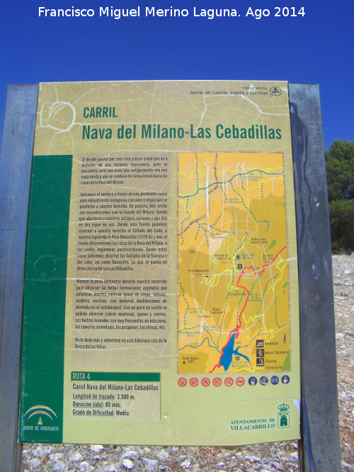 Sendero Nava del Milano - Las Cebadillas - Sendero Nava del Milano - Las Cebadillas. Cartel