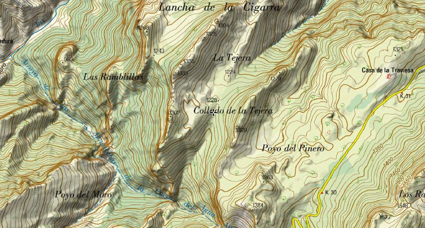 Collado La Tejera - Collado La Tejera. Mapa