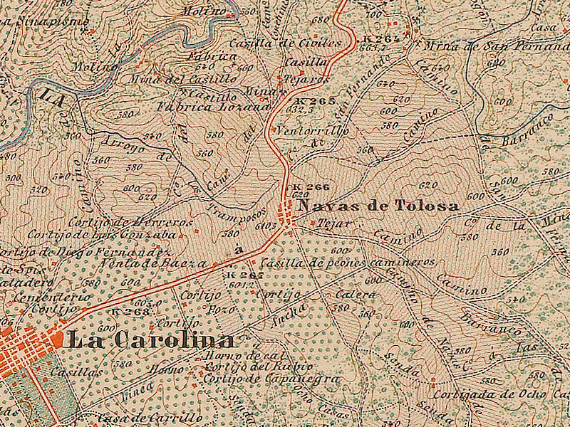 Aldea Navas de Tolosa - Aldea Navas de Tolosa. Mapa de 1895