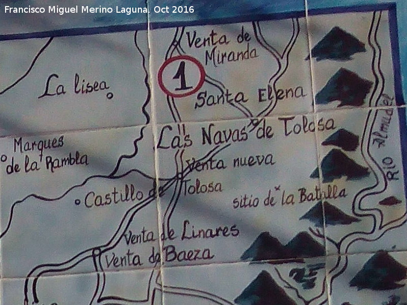 Aldea Navas de Tolosa - Aldea Navas de Tolosa. Mapa de Bernardo Jurado. Casa de Postas - Villanueva de la Reina