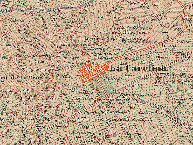 Historia de La Carolina - Historia de La Carolina. Mapa de 1895