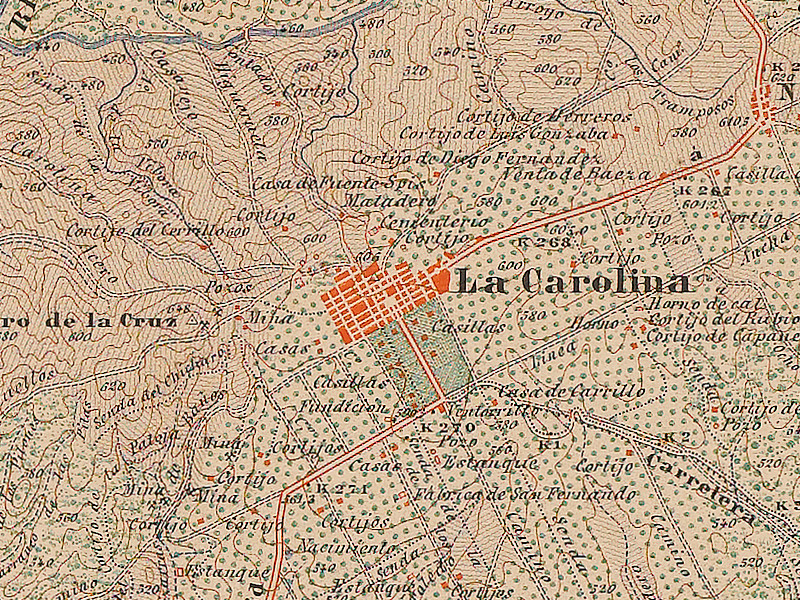 Historia de La Carolina - Historia de La Carolina. Mapa de 1895
