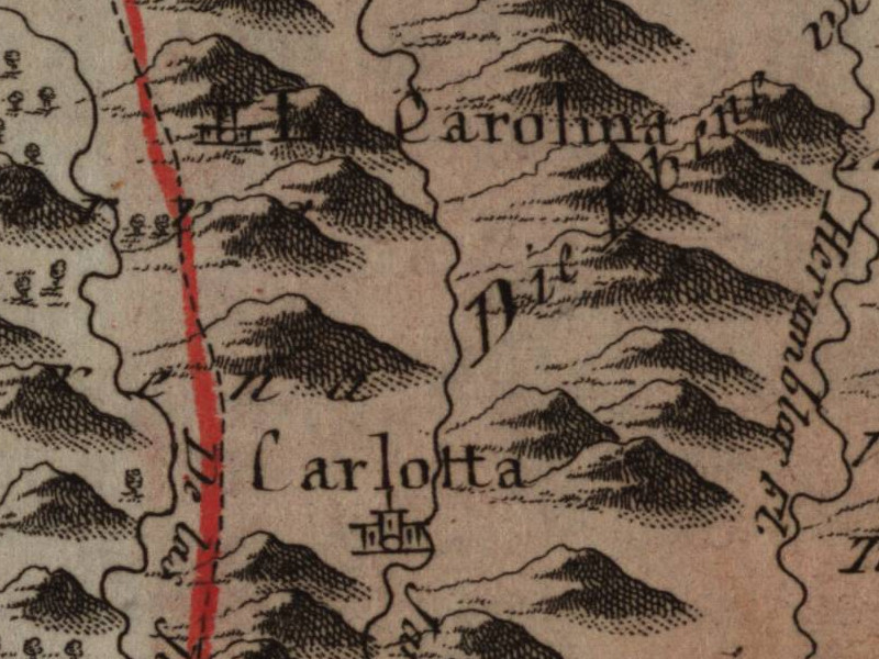 Historia de La Carolina - Historia de La Carolina. Mapa 1799. Mal ubicado