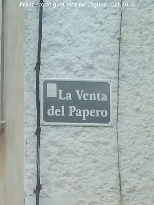 Aldea Venta del Papero - Aldea Venta del Papero. Placa