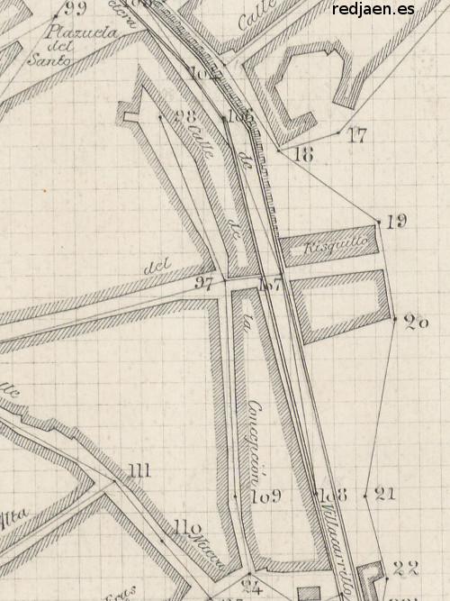 Calle Pursima Concepcin - Calle Pursima Concepcin. Plano topogrfico de 1894