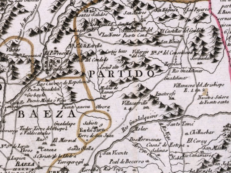 Sierra de Arquillos - Sierra de Arquillos. Mapa 1787