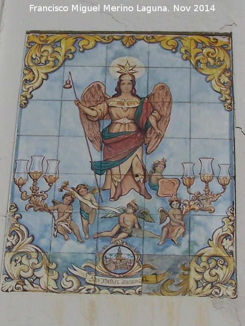 Molino de Puertollano - Molino de Puertollano. Azulejos con San Rafael Arcngel