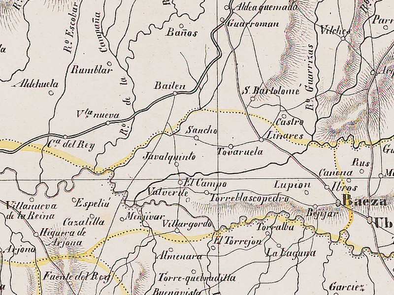 Historia de Linares - Historia de Linares. Mapa 1850