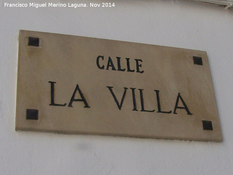 Calle La Villa - Calle La Villa. Placa