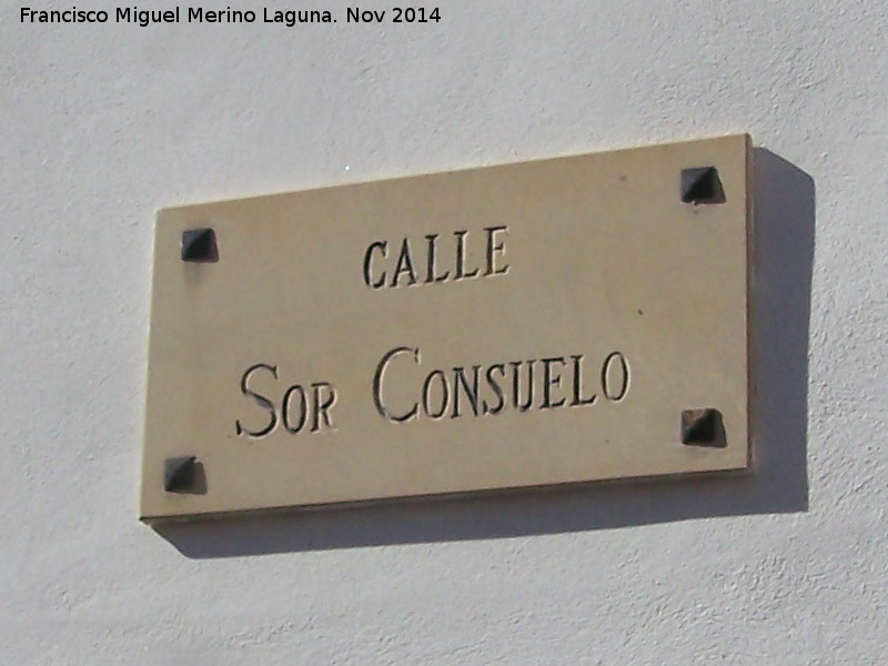 Calle Sor Consuelo - Calle Sor Consuelo. Placa