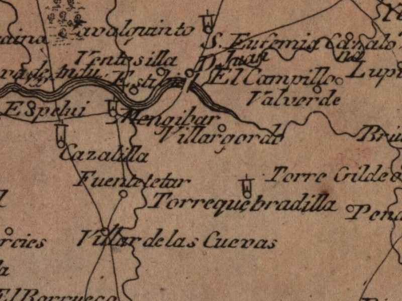 Castillo de Santa Eufemia - Castillo de Santa Eufemia. Mapa 1799