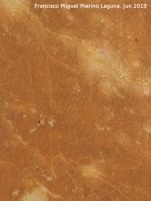 Pinturas rupestres y grabados del Poyo del Medio de la Cimbarra I - Pinturas rupestres y grabados del Poyo del Medio de la Cimbarra I. Cabeza del pjaro