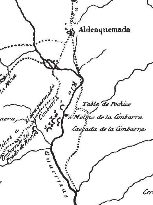 Pinturas rupestres del Poyo del Medio de la Cimbarra V - Pinturas rupestres del Poyo del Medio de la Cimbarra V. Mapa de Cabr