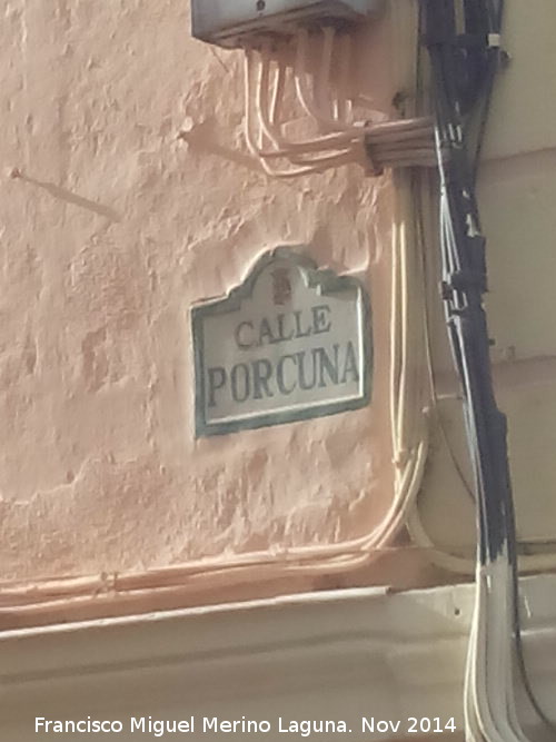 Calle Porcuna - Calle Porcuna. Placa