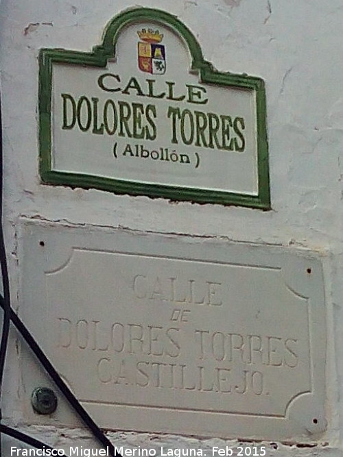 Calle Dolores Torres - Calle Dolores Torres. Placas