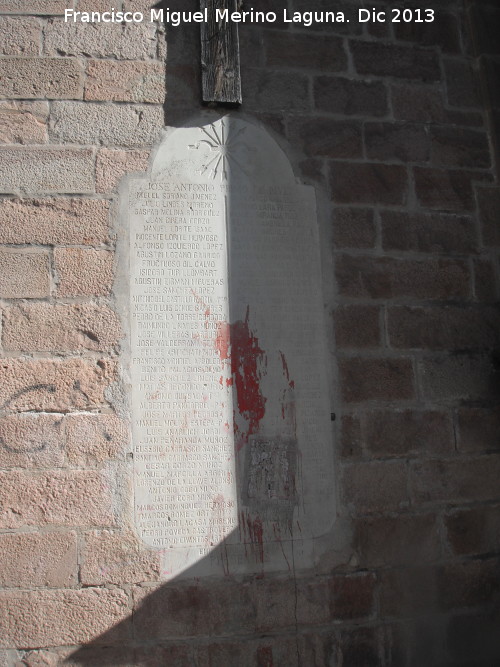 Iglesia de San Francisco - Iglesia de San Francisco. Placa de los caidos del bando nacional