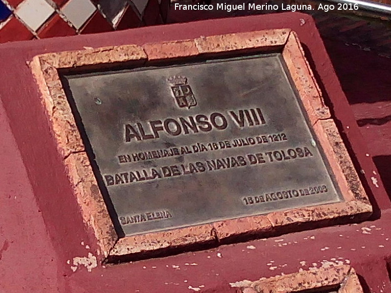 Monumento a Alfonso VIII - Monumento a Alfonso VIII. Placa