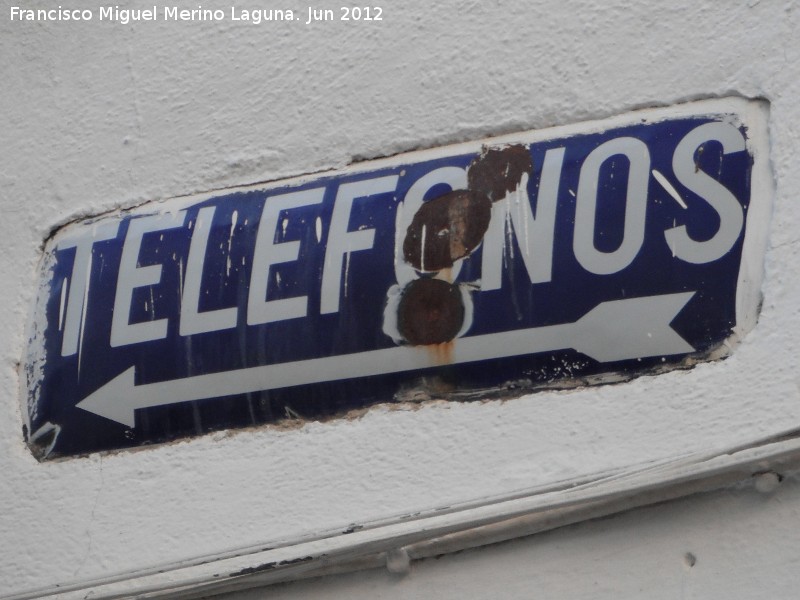 Los Villares - Los Villares. Antiguo cartel de telfonos