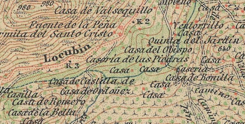 Casero de las Piedras - Casero de las Piedras. Mapa antiguo