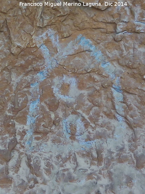 Pinturas rupestres de la Fuente de la Pea III - Pinturas rupestres de la Fuente de la Pea III. Graffiti actual de una casita infantil