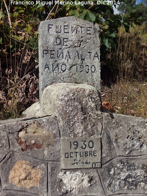 Fuente de Pea Alta - Fuente de Pea Alta. Inscripcin