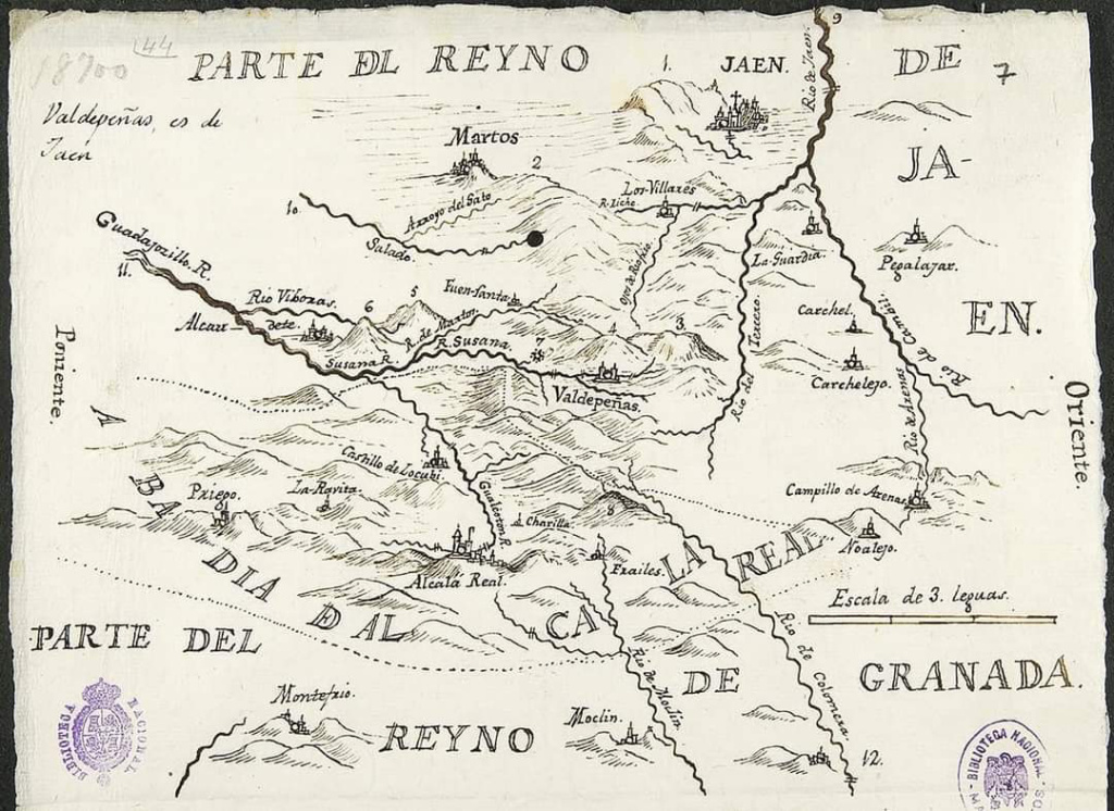 Historia de Los Villares - Historia de Los Villares. Mapa antiguo