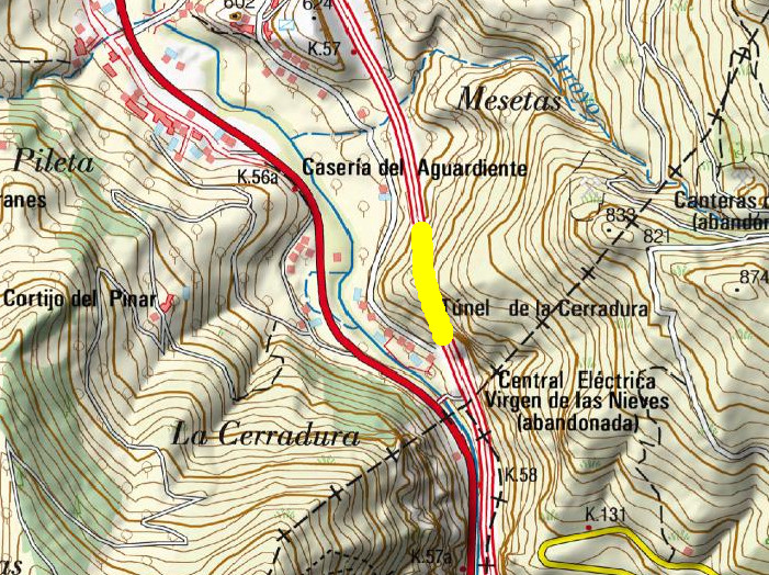 Tnel de la Cerradura - Tnel de la Cerradura. Mapa