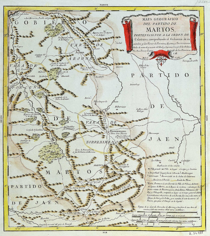 Historia de Martos - Historia de Martos. Mapa del Partido de Martos 1735