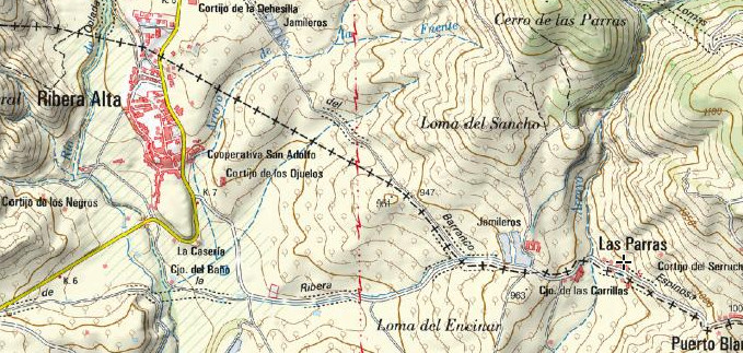 Fuente de Las Parras - Fuente de Las Parras. Mapa