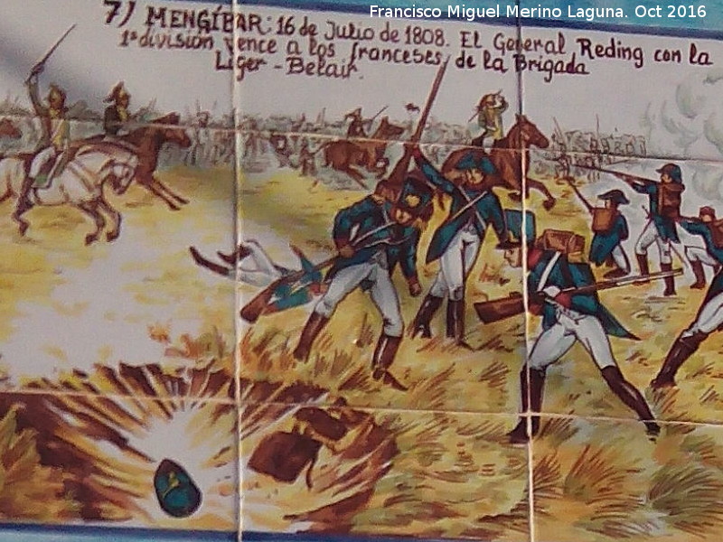 Historia de Mengbar - Historia de Mengbar. Azulejos en la Casa de Postas - Villanueva de la Reina