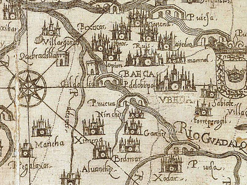 Castillo de Torrequebradilla - Castillo de Torrequebradilla. Mapa 1588