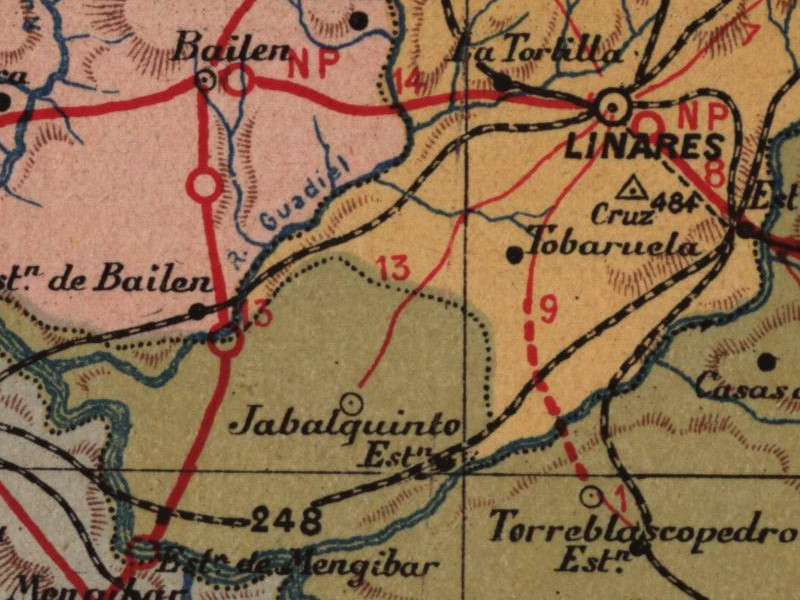Estacin de Jabalquinto - Estacin de Jabalquinto. Mapa 1901