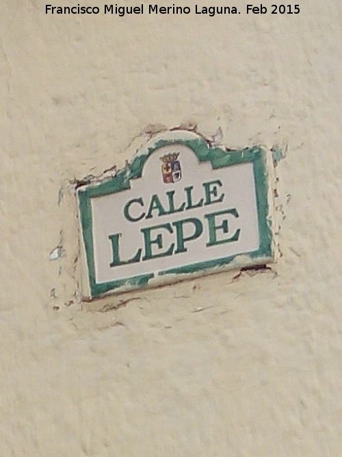Calle Lepe - Calle Lepe. Placa