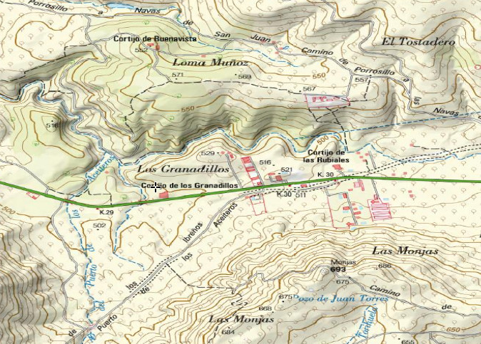 Cortijo de Los Granadillos - Cortijo de Los Granadillos. Mapa