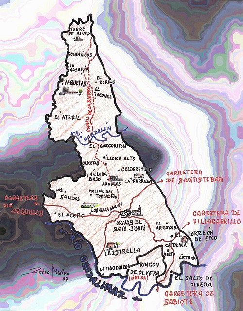 Navas de San Juan - Navas de San Juan. Mapa realizado por Pedro Merino Megas