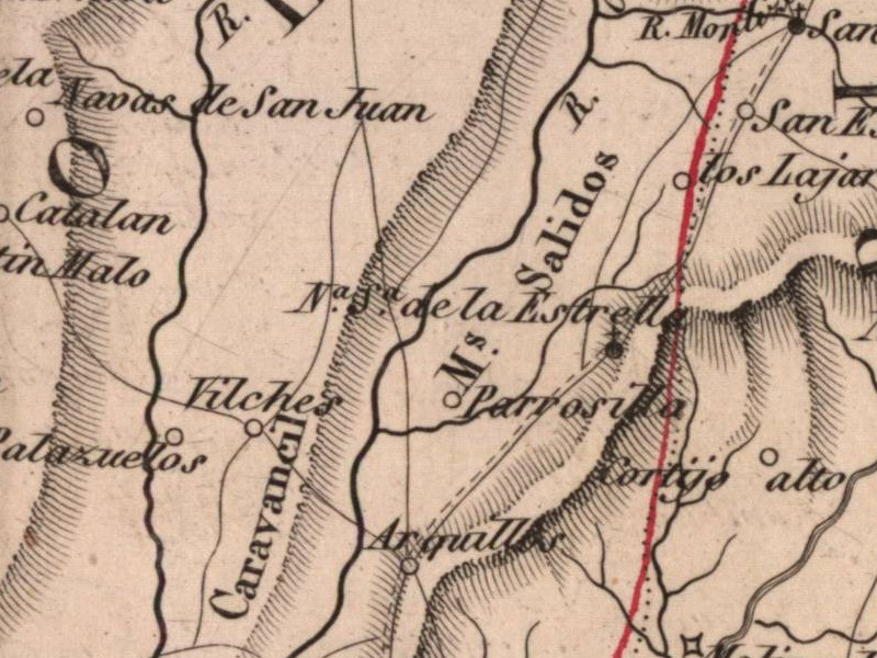 Historia de Navas de San Juan - Historia de Navas de San Juan. Mapa 1847. Mal ubicado