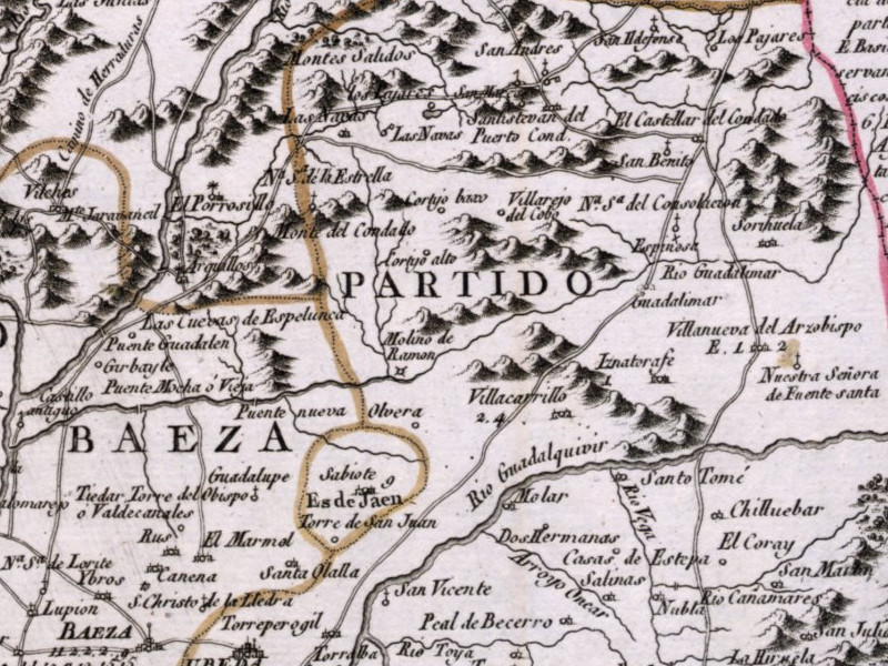 Castillo de Olvera - Castillo de Olvera. Mapa 1787