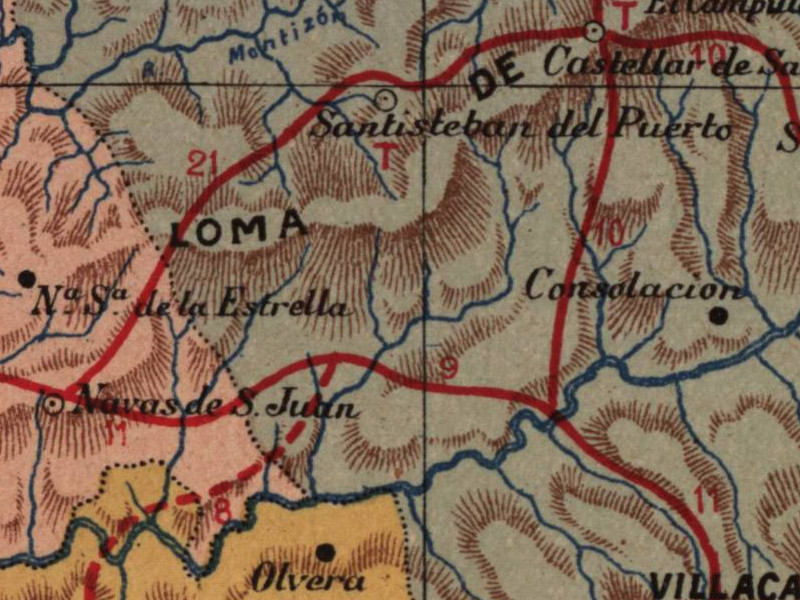 Poblado de Olvera - Poblado de Olvera. Mapa 1901