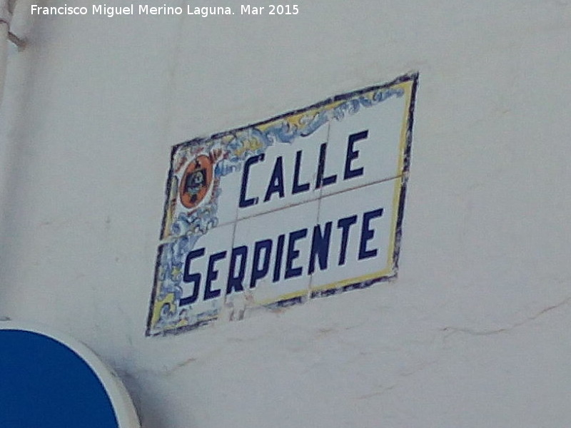 Calle Serpiente - Calle Serpiente. Placa