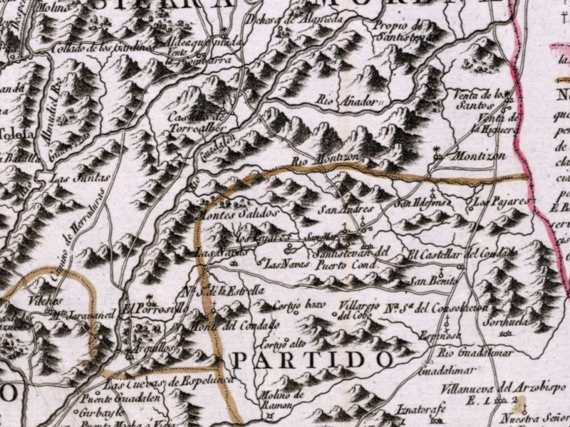 Castillo de Ero - Castillo de Ero. Mapa 1787. Aparece equivocadamente como el de Las Navas