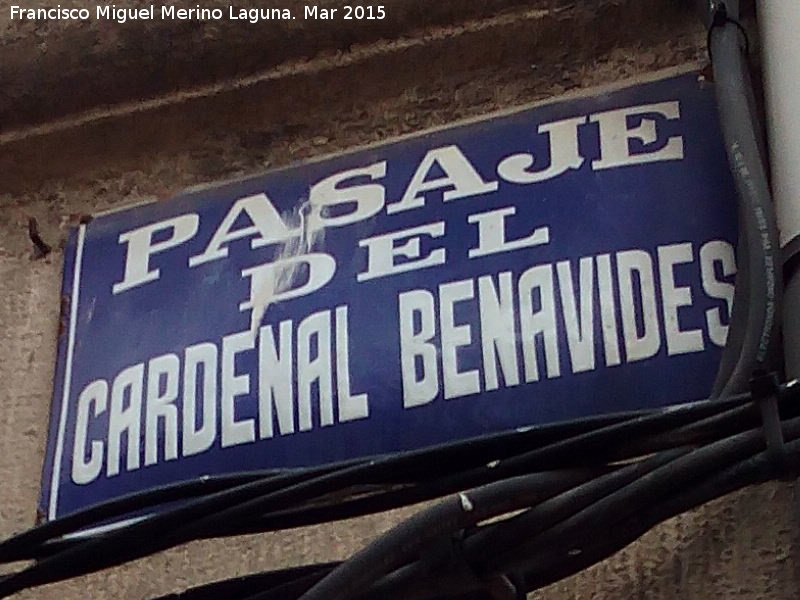 Pasaje Cardenal Benavides - Pasaje Cardenal Benavides. Placa
