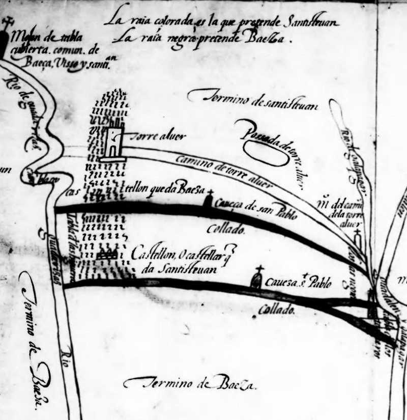 Castillo de Torre Alver - Castillo de Torre Alver. Mapa de 1635