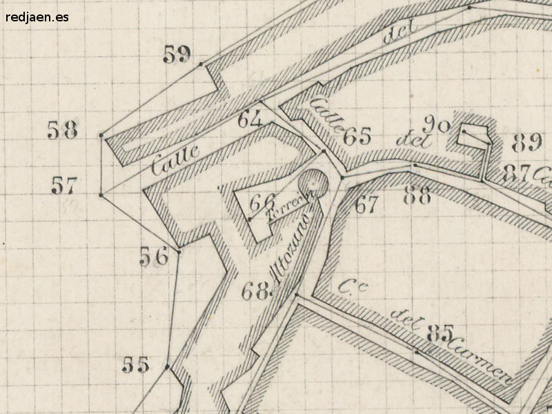 Castillo de Navas de San Juan - Castillo de Navas de San Juan. Plano topogrfico de 1894