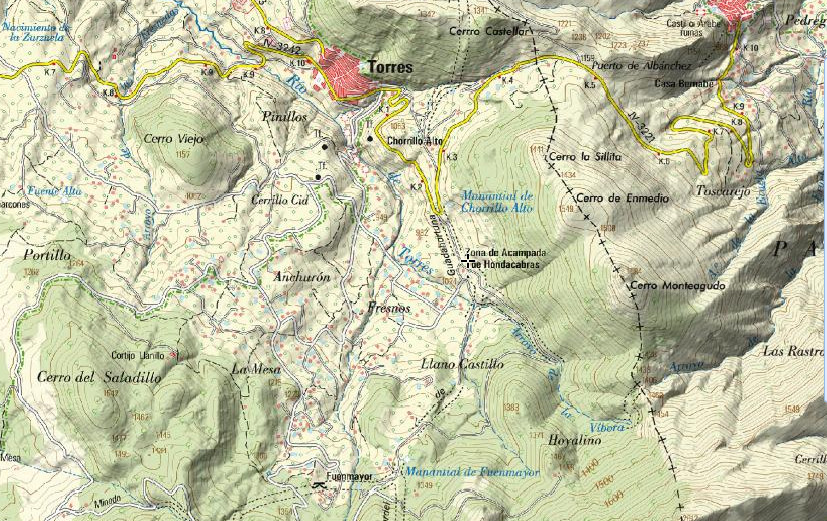 Fuente de Hondacabras - Fuente de Hondacabras. Mapa