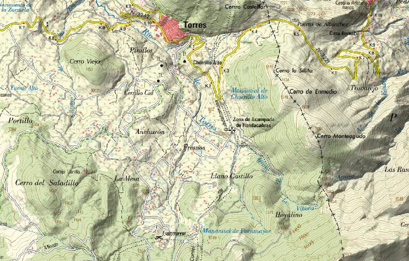 Zona de acampada Hondacabras - Zona de acampada Hondacabras. Mapa